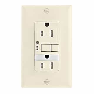 Eaton Wiring 15 Amp Tamper Resistant GFCI Outlet w/ Nightlight, Self-Test, Light Almond