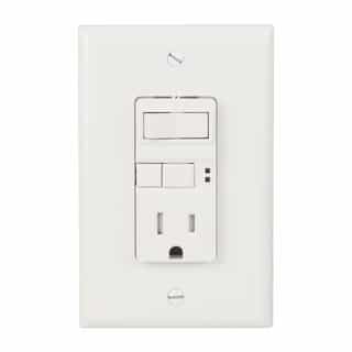 15 Amp Tamper Resistant GFCI Outlet & Switch Combination, White
