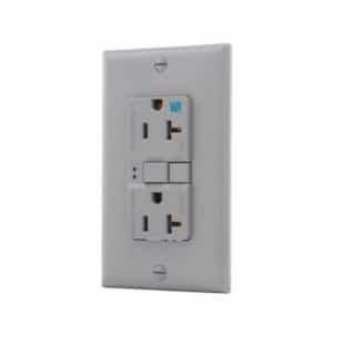 20 Amp Weather Resistant GFCI Receptacle NAFTA-Compliant Outlet, Gray