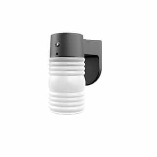9W Jelly Jar Outdoor LED Wall Light w Dusk-to-Dawn Sensor, 800 lm, 5000K