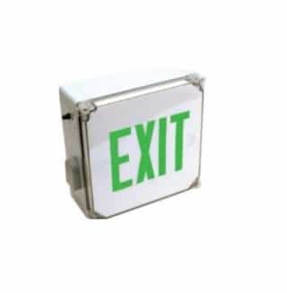 Wet Location ExitEmergency Combo Light, Green Letters