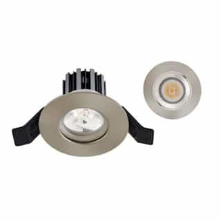 2in Round Flat Trim for LED Retrofit Module, Open Reflector, Brushed Metal