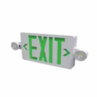 2.8W LED Evade Exit Sign & Emergency Unit Combo w/ Green Lettering