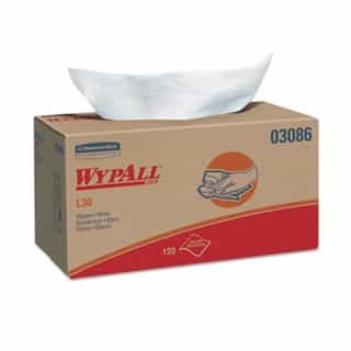 Kimberly-Clark White, 120 Count Pop-Up WYPALL L30 Wipers Box-10 x 10.80