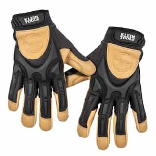 Leather Work Gloves, Large, Pair, Tan/Black
