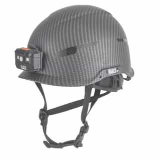Safety Helmet with Headlamp, Non-Vented, KARBN Pattern, Class E