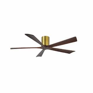Matthews Fan 42-in 25W Irene-5H Ceiling Fan w/Remote, DC, 6-Speed, 5-Walnut Blades, Brushed Brass