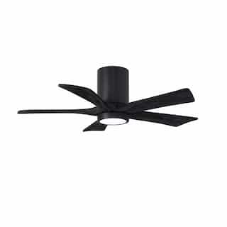 60-in 31W Irene Ceiling Fan w/ LED Light Kit, DC, 6-Speed, 5-Black Blades, Black