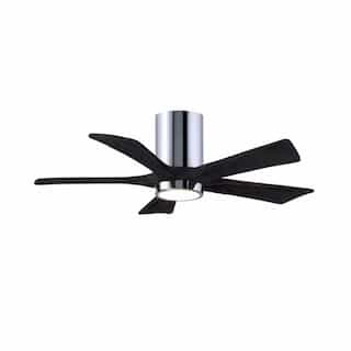 52-in 31W Irene Ceiling Fan w/ LED Light Kit, DC, 6-Speed, 5-Black Blades, Chrome