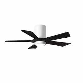 42-in 32W Irene Ceiling Fan w/ LED Light Kit, DC, 6-Speed, 5-Black Blades, White