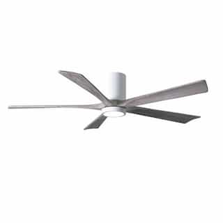 60-in 30W Irene-5HLK Ceiling Fan w/Light, DC, 6-Speed, 5-Barn Wood Blades, Gloss White
