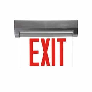 4.2W Emergency Exit Sign w Red Letters, Edgelit 1-Side, 120V-277V