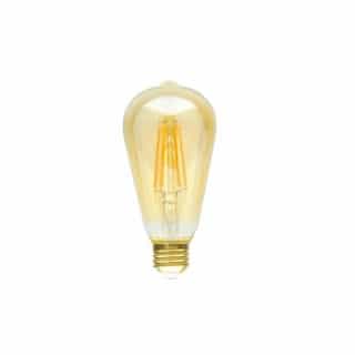6.5W LED ST19 Filament Bulb, Dimmable, E26, 450 lm, 120V, 2200K