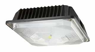 58W LED Low-Profile Canopy Light, 5100 Lumens, 277V, Dimmable, Bronze