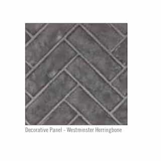 36-in Decorative Panel for Ascent X Fireplace, Grey Herringbone