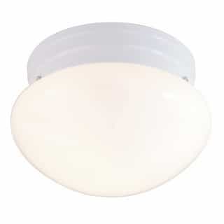 10" 2-Light White Flush Mount Light Fixture, White Glass
