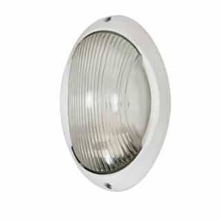 11-in Bulk Head Fixture, Large Oval, White