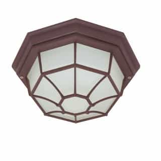 12in Outdoor Flush Mount Light, Spider Cage, Old Bronze