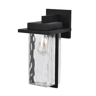 100W Vernal Wall Lantern wClear Water Glass , Large, 120V, Black