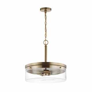 Nuvo 60W Intersection Pendant, 3-Light, 120V,Burnished Brass/Clear Glass