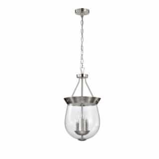 11-in Boliver Pendant Light Fixture w/o Bulbs, 3-Light, Brushed Nickel