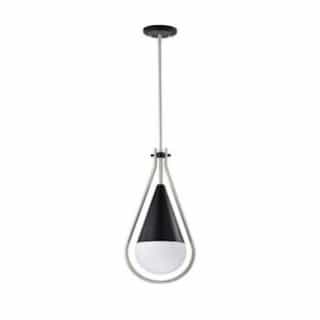 10-in Admiral Pendant Fixture w/o Bulb, Matte Black/Brushed Nickel