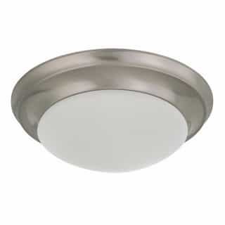 Nuvo 12" LED Twist & Lock Flush Mount Light, Brushed Nickel, Frosted Glass