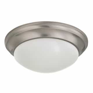Nuvo 14" LED Twist & Lock Flush Mount Light, Brushed Nickel, Frosted Glass