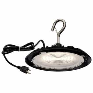 60W Hi-Pro Shop Light with Plug, 6777 lm, 120V, 4000K, Black