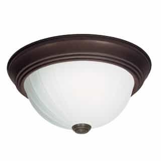Nuvo 13" LED Flush Mount Light, Old Bronze, Frosted Melon Glass