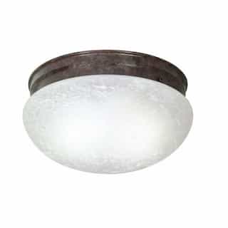 12" LED Flush Mount Lights, Alabaster Mushroom Glass Shade, Old Bronze
