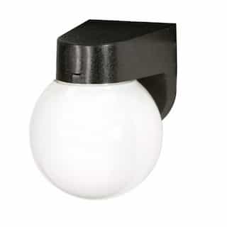 6in Outdoor Wall Light, Lexan Globe, 1-light, Black