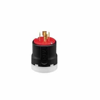 30 Amp Color Coded Locking Plug, 4-Pole, 5-Wire, #14-8 AWG, 277V-480V, Red