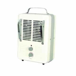 1300/1500W Fan-Forced Utility Heater, 12.5A, 120V, White