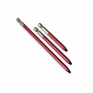 3-in #2 Robertson Square Bit, Red, 2 Pack