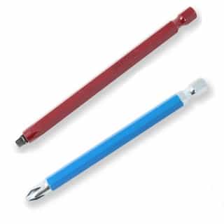6-in #2 Robertson Square & #2 Phillips Driver Bit Kit, Red/Blue