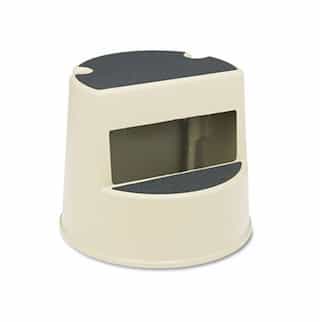 Beige Plastic Mobile Two-Step Step Stool