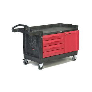 TradeMaster Cart with 4-Drawer and Cabinet, Large