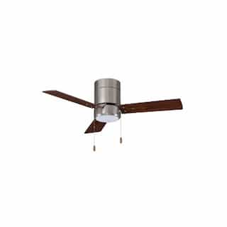 42-in 44W Sabio Ceiling Fan w/LED Kit, 3-Walnut Blades, Brushed Nickel