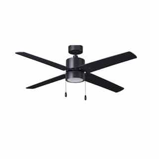 52-in 58W Aldea Ceiling Fan w/ LED Kit, 4-Black Blades, Black