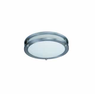 Royal Pacific 12-in 15W LED Ceiling Mount Fixture w/ Backup, 120V, 3000K, Nickel
