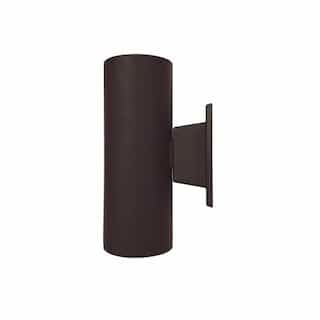 4-in 17W LED Wall Sconce, Round, Up & Down, 120V, 3000K, Bronze