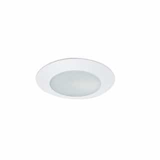 6-in Lexan Shower Trim w/ Flat Opal Albalite Lens, A19, 120V, White