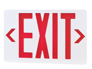 LED Standard Exit Sign, Single/Double Face, SD, 120V/277V, Red/White