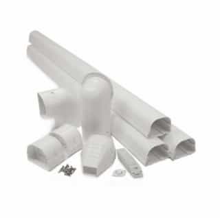 12-ft Fortress Lineset Cover Wall Duct Kit, 3.5-in, White