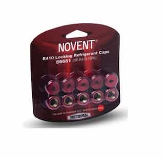 Rectorseal Novent Locking Refrigerant Cap, R410, 1/4-in Thread, Pink, 10 Pack