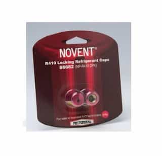 Novent Locking Refrigerant Cap, R410, 1/4-in Thread, Pink, 2 Pack