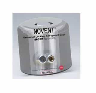 Novent Locking Refrigerant Cap, Universal, 1/4-in THD, Silver, 2 Pack