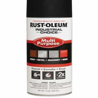 Rust-oleum 1600 System Industrial Enamel Aerosol, Semi-Flat Black, 12 oz.