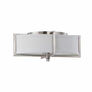 Nuvo 60W Portia Series Oval Flush Mount Ceiling Light w/ Slate Shade, Brushed Nickel